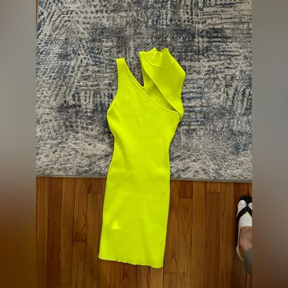 Hera Collection Dresses | Neon Yellow Stretchy Bodycon Summer Dress | Color: Yellow | Size: L | Jme23's Closet